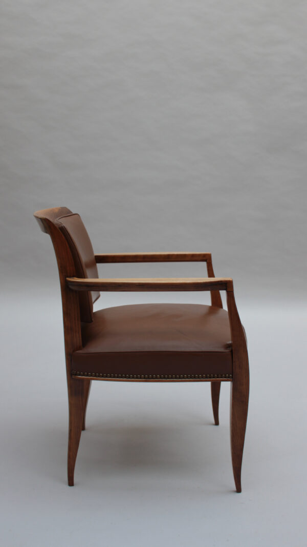 Fine French Art Deco Beech Wood Desk Chair - Image 4