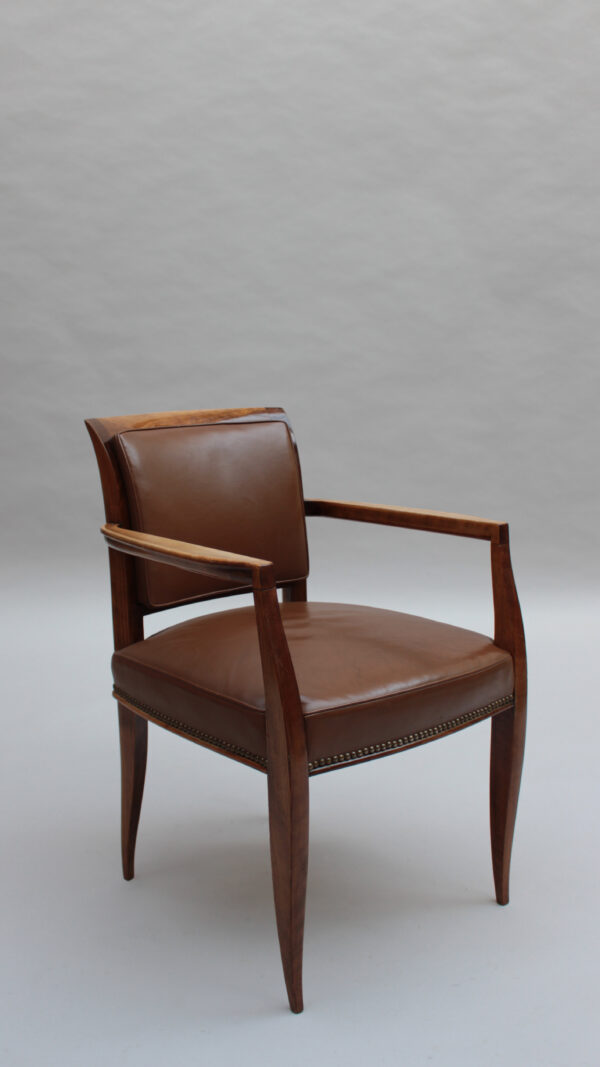 Fine French Art Deco Beech Wood Desk Chair - Image 3