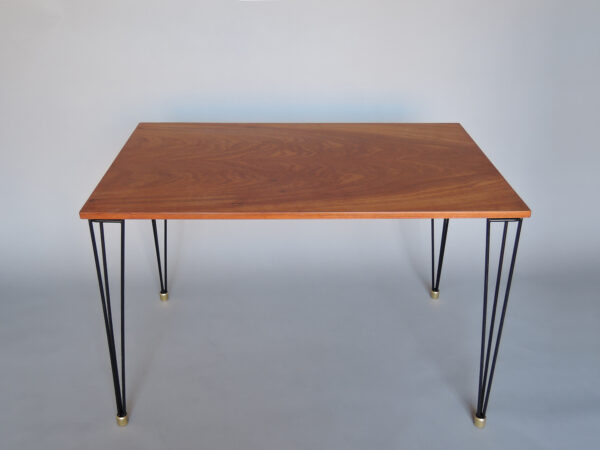 French 1950s Black Metal and Wood Occasional / Writing Table - Image 8