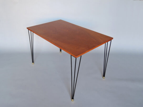 French 1950s Black Metal and Wood Occasional / Writing Table - Image 9