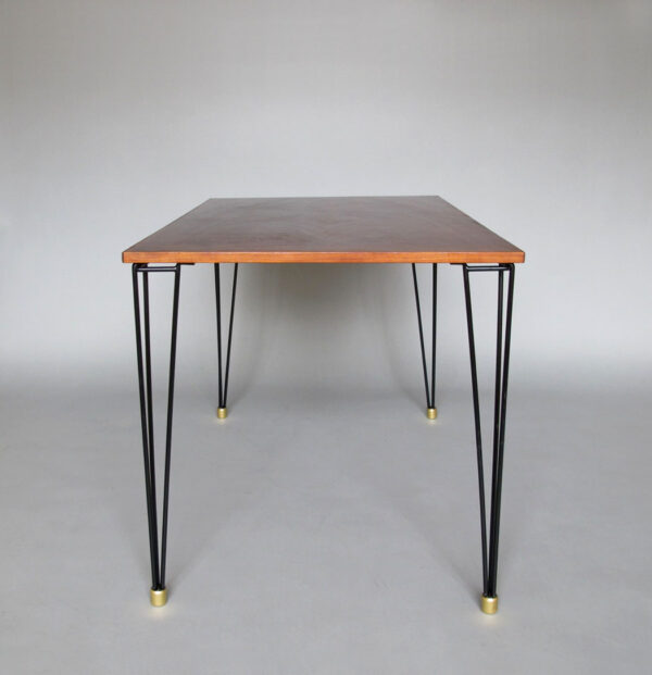 French 1950s Black Metal and Wood Occasional / Writing Table - Image 7