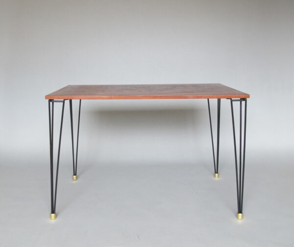 French 1950s Black Metal and Wood Occasional / Writing Table - Image 5