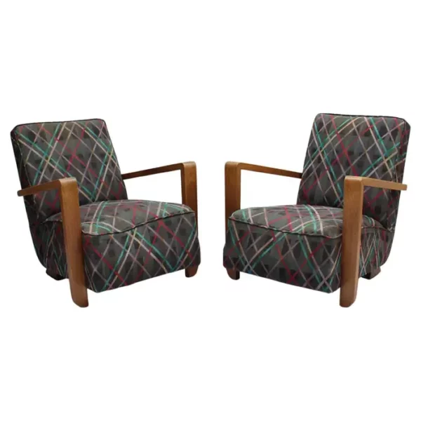 Pair of Fine French Art Deco Club Chairs