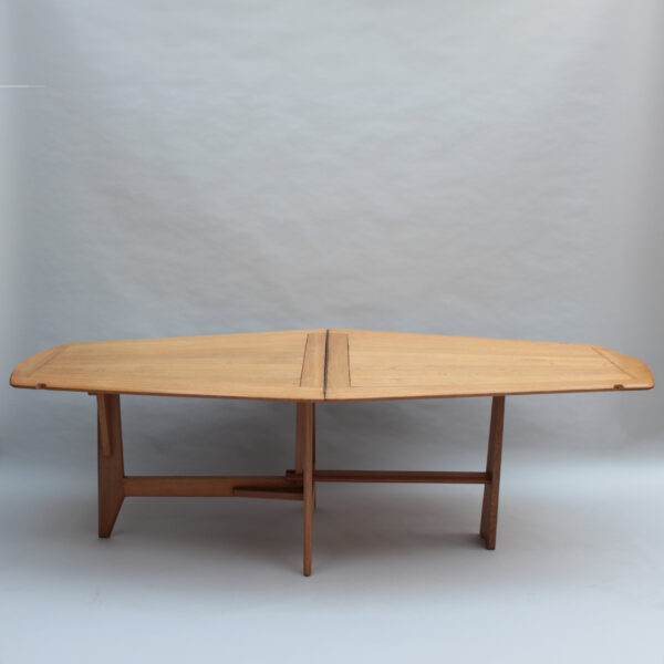 Fine French 1950s Oak "Portefeuille" Table by Guillerme & Chambron - Image 11