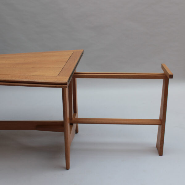 Fine French 1950s Oak "Portefeuille" Table by Guillerme & Chambron - Image 10