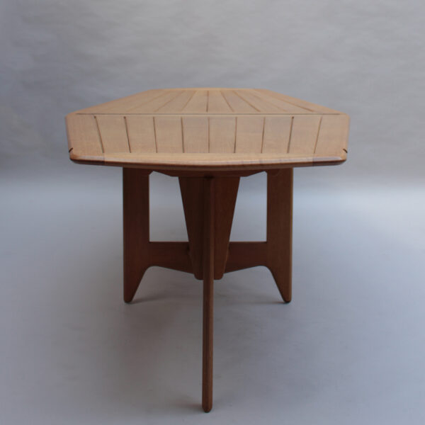 Fine French 1950s Oak "Portefeuille" Table by Guillerme & Chambron - Image 5