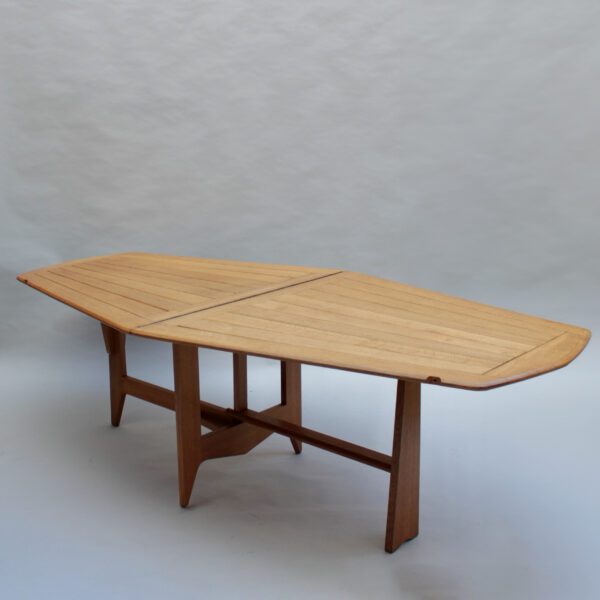 Fine French 1950s Oak "Portefeuille" Table by Guillerme & Chambron - Image 8