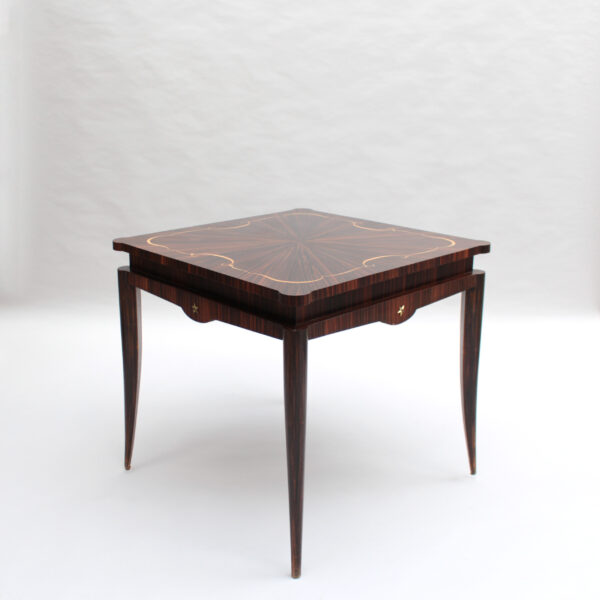 Fine French 1940s Ebony Macassar Game Table - Image 4