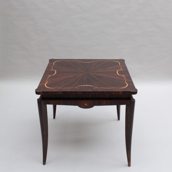 Fine French 1940s Ebony Macassar Game Table - Image 3