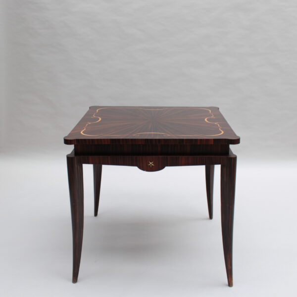 Fine French 1940s Ebony Macassar Game Table - Image 12