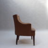 Fine French 1950s Mahogany and Leather Armchair by Jacques Quinet