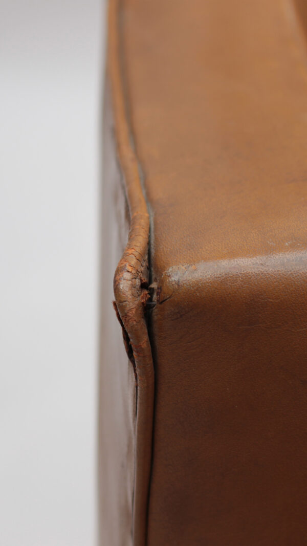 Fine French 1950s Mahogany and Leather Armchair by Jacques Quinet - Image 12