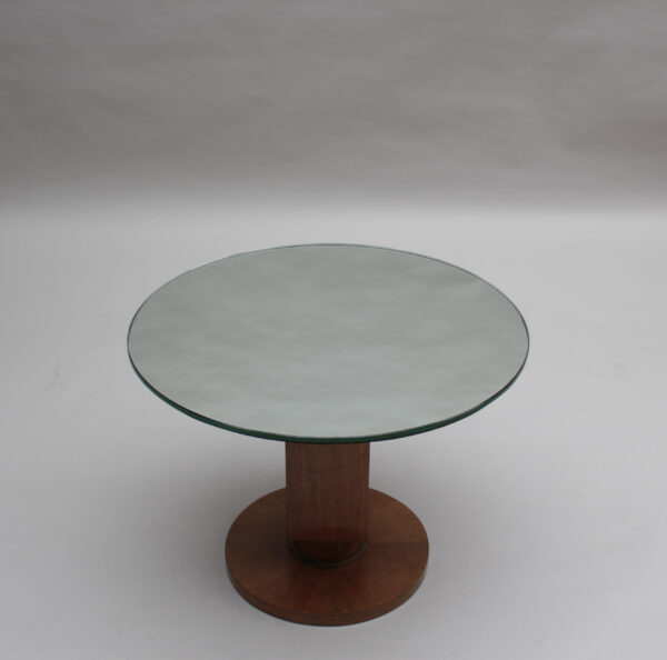 Fine French 1930s Wooden Gueridon by Jules Leleu with a Mirrored Top - Image 10