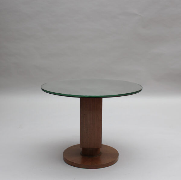 Fine French 1930s Wooden Gueridon by Jules Leleu with a Mirrored Top - Image 9