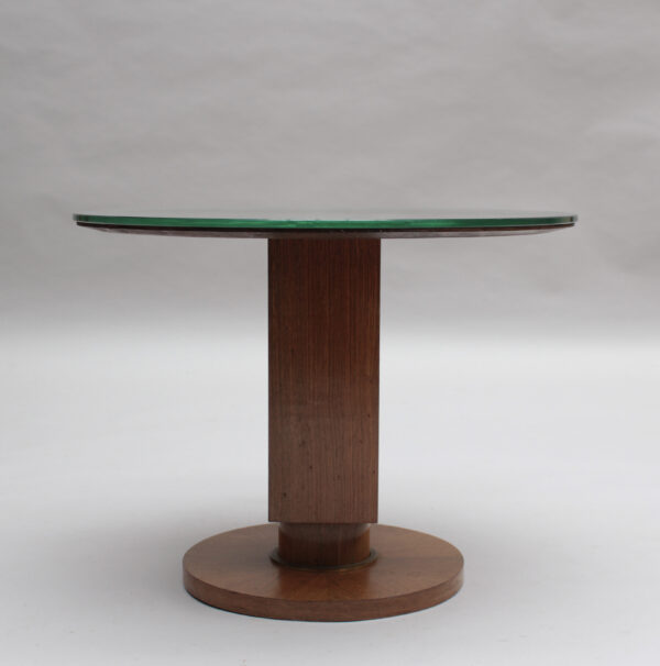 Fine French 1930s Wooden Gueridon by Jules Leleu with a Mirrored Top - Image 2