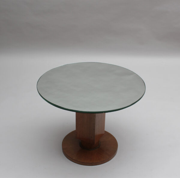 Fine French 1930s Wooden Gueridon by Jules Leleu with a Mirrored Top - Image 11