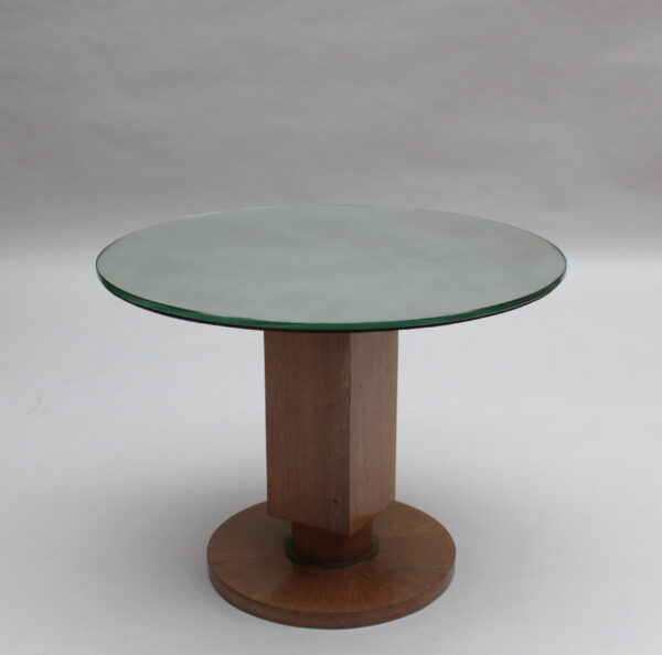 Fine French 1930s Wooden Gueridon by Jules Leleu with a Mirrored Top - Image 3