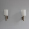 Pair of Fine French Art Deco Glass and Nickel Sconces by Atelier Jean Perzel