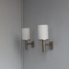 Pair of Fine French Art Deco Glass and Nickel Sconces by Atelier Jean Perzel