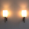 Pair of Fine French Art Deco Glass and Nickel Sconces by Atelier Jean Perzel