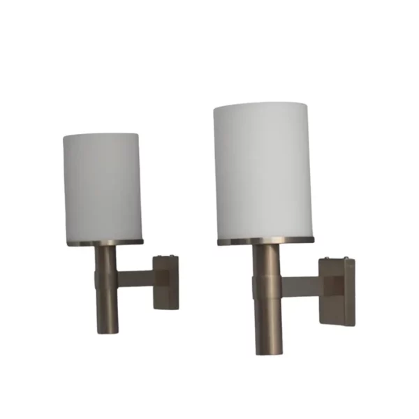 Pair of Fine French Art Deco Glass and Nickel Sconces by Atelier Jean Perzel