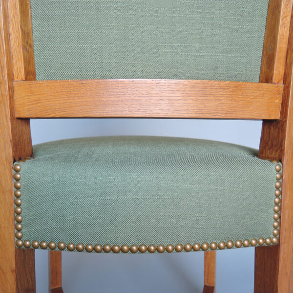 2 Fine French 1950s Solid Oak Chairs by Arbus - Image 18