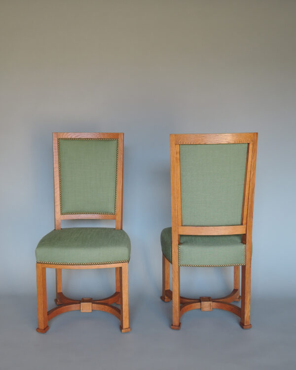 2 Fine French 1950s Solid Oak Chairs by Arbus - Image 5