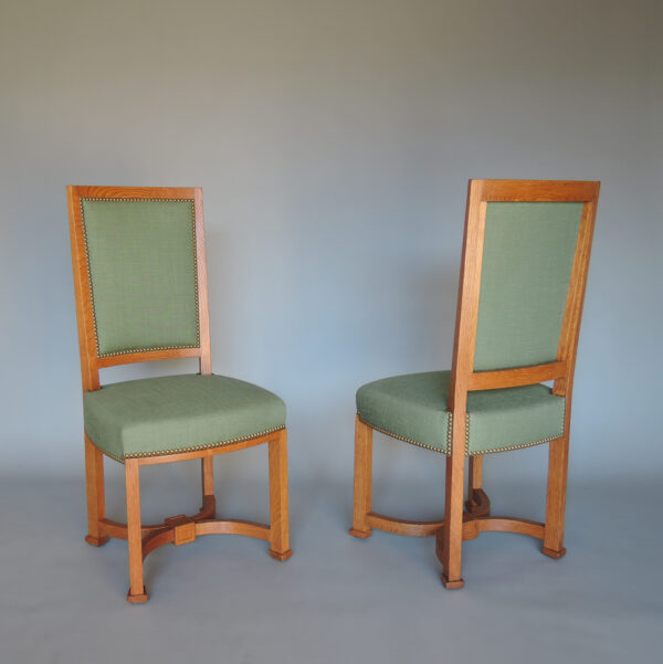 2 Fine French 1950s Solid Oak Chairs by Arbus - Image 6