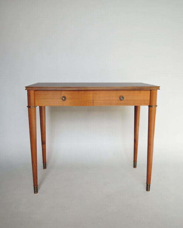 Fine French Art Deco Cherry Desk with Bronze Details - Image 2