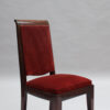 Set of 4 French Art Deco Mahogany Dining Chairs by Gaston Poisson