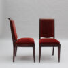 Set of 4 French Art Deco Mahogany Dining Chairs by Gaston Poisson