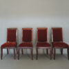 Set of 4 French Art Deco Mahogany Dining Chairs by Gaston Poisson