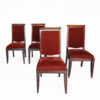 Set of 4 French Art Deco Mahogany Dining Chairs by Gaston Poisson