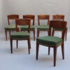 Set of 6 Fine French 1940s Dining Chairs by Printz