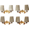 Set of 4 Fine French 1950s Gilded Bronze Wall Lights by Jules Leleu