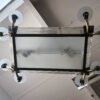 Fine French Art Deco Brass and Glass Chandelier by Petitot