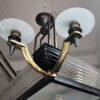 Fine French Art Deco Brass and Glass Chandelier by Petitot