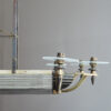 Fine French Art Deco Brass and Glass Chandelier by Petitot