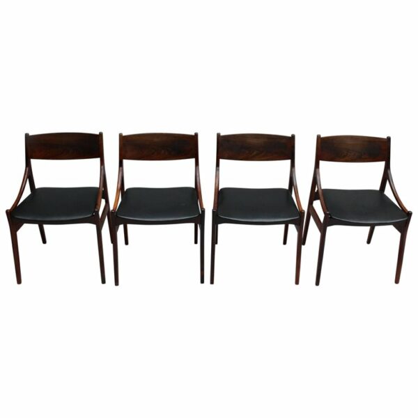 Set of Four 1960s Danish Chairs by Vestervig Erikson