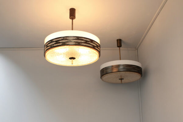 2 fine French 1960s Dallux, Metal and Perspex Pendants - Image 5