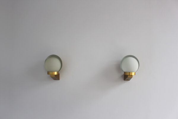 Pair of Fine French Art Deco Bronze and Glass Sconces / Reading Lamps by Perzel - Image 2