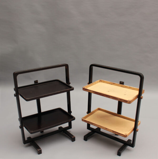 2 Fine French 1930s Wooden Folding Side Tables by Le Meuble Geisha - Image 7