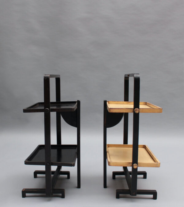 2 Fine French 1930s Wooden Folding Side Tables by Le Meuble Geisha - Image 5