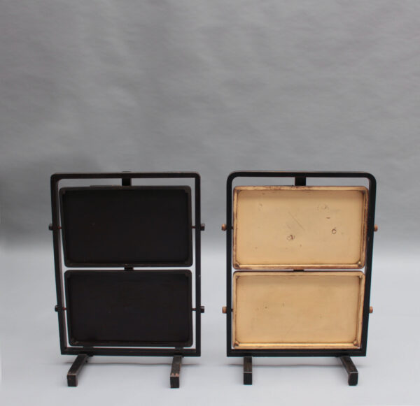 2 Fine French 1930s Wooden Folding Side Tables by Le Meuble Geisha - Image 11