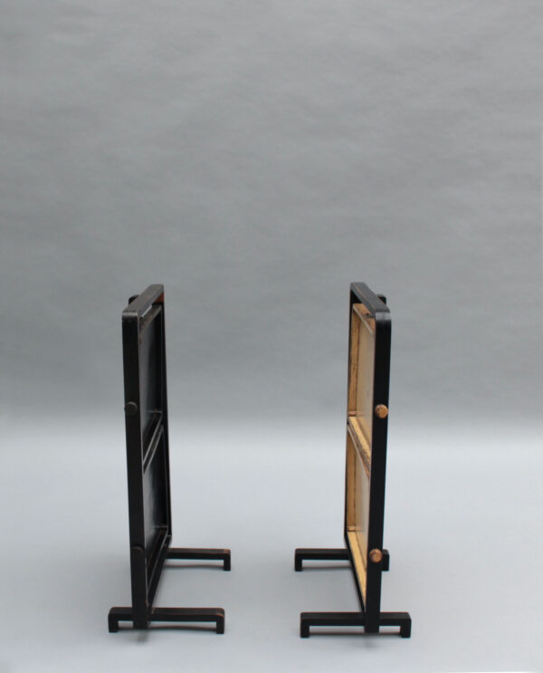 2 Fine French 1930s Wooden Folding Side Tables by Le Meuble Geisha - Image 10