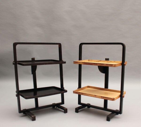 2 Fine French 1930s Wooden Folding Side Tables by Le Meuble Geisha - Image 3