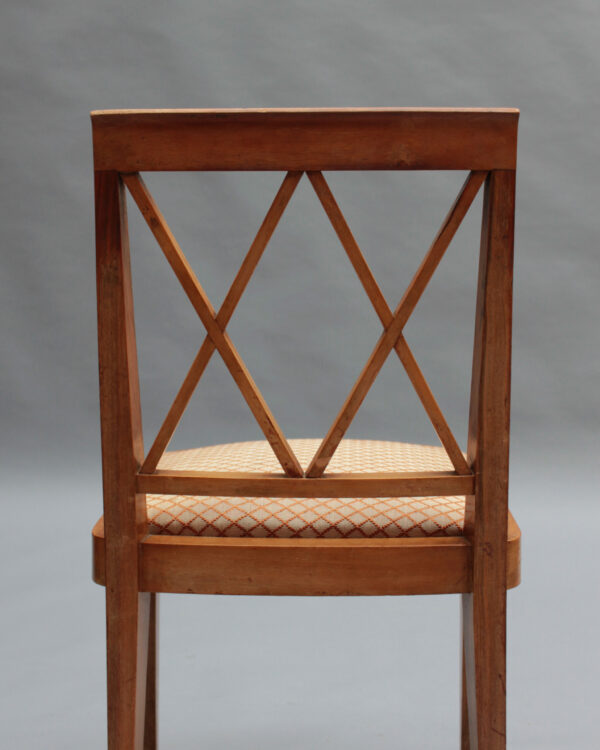 Set of 6 Fine French 1950s Walnut Dining Chairs - Image 9