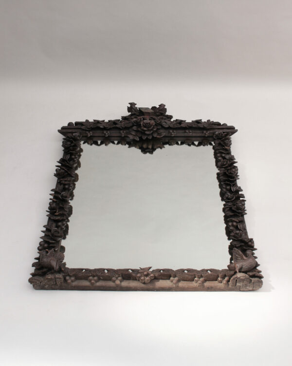 A Large 1880s Hand Carved Black Forest Mirror - Image 9