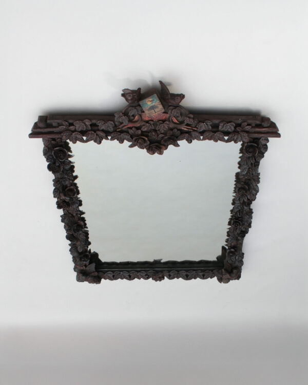 A Large 1880s Hand Carved Black Forest Mirror - Image 10