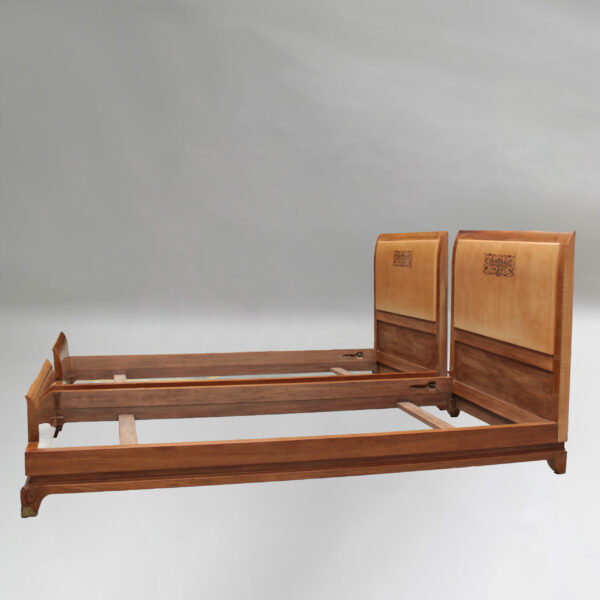 2 Fine French 1940s Bed Frames by Jean Pascaud - Image 4